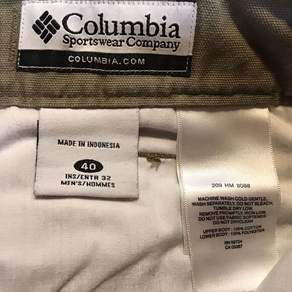 Columbia PHG 40x32 Green Hunting Gear Pants Reinforced Double Legs - Picture 10 of 10